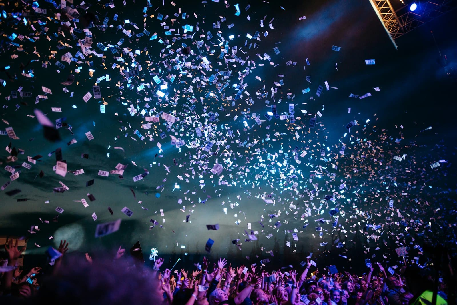Confetti moment at a party